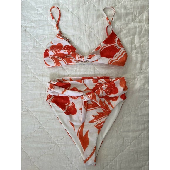 Mara Hoffman Floral Orange Bikini SET S Retail $320 Small - Picture 6 of 10